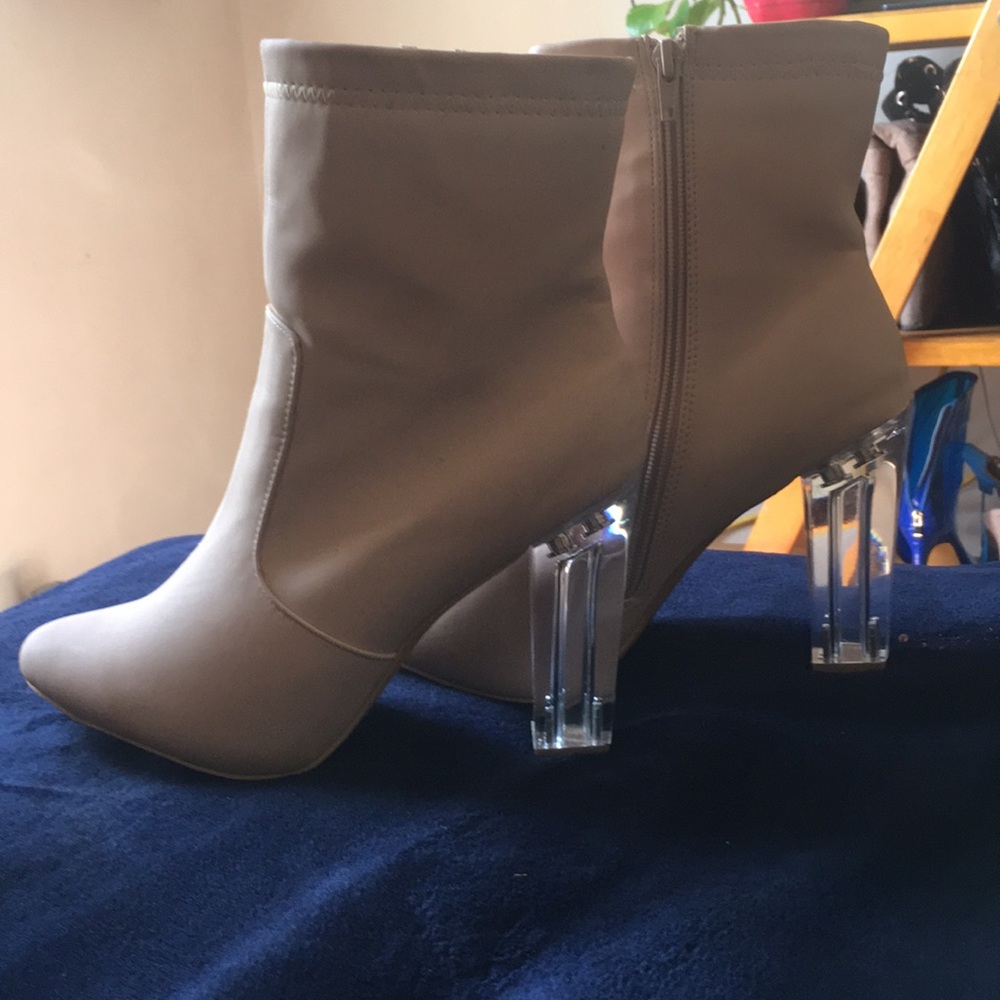 Clear Heel Ankle Boots